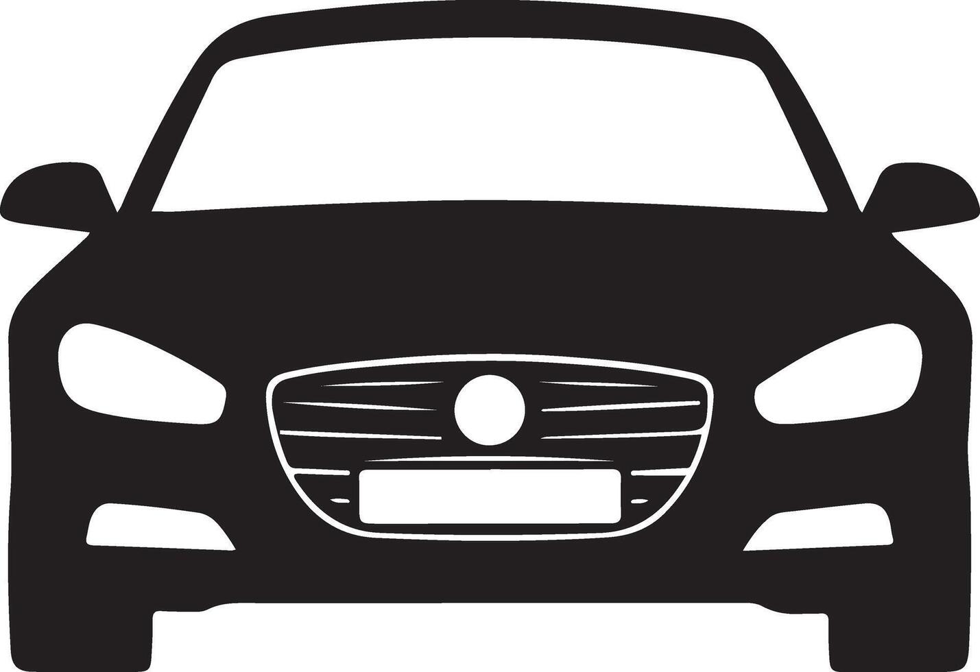 silueta de auto, pequeño auto icono, describir, negro color silueta vector