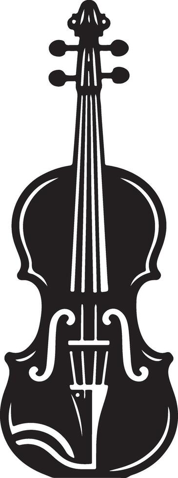 violín música instrumento icono silueta vector