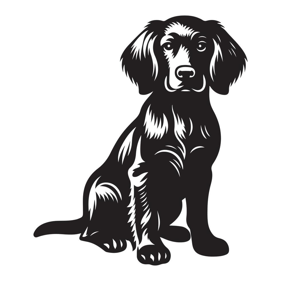 un cobre perro, negro color silueta vector