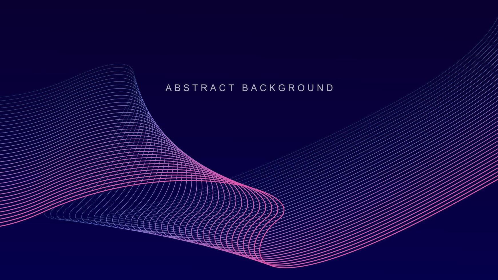 Abstract glowing wave lines on dark blue background. Dynamic wave pattern. Modern flowing wavy lines. Futuristic technology concept. Suit for banner, poster, cover, brochure, flyer, website vector