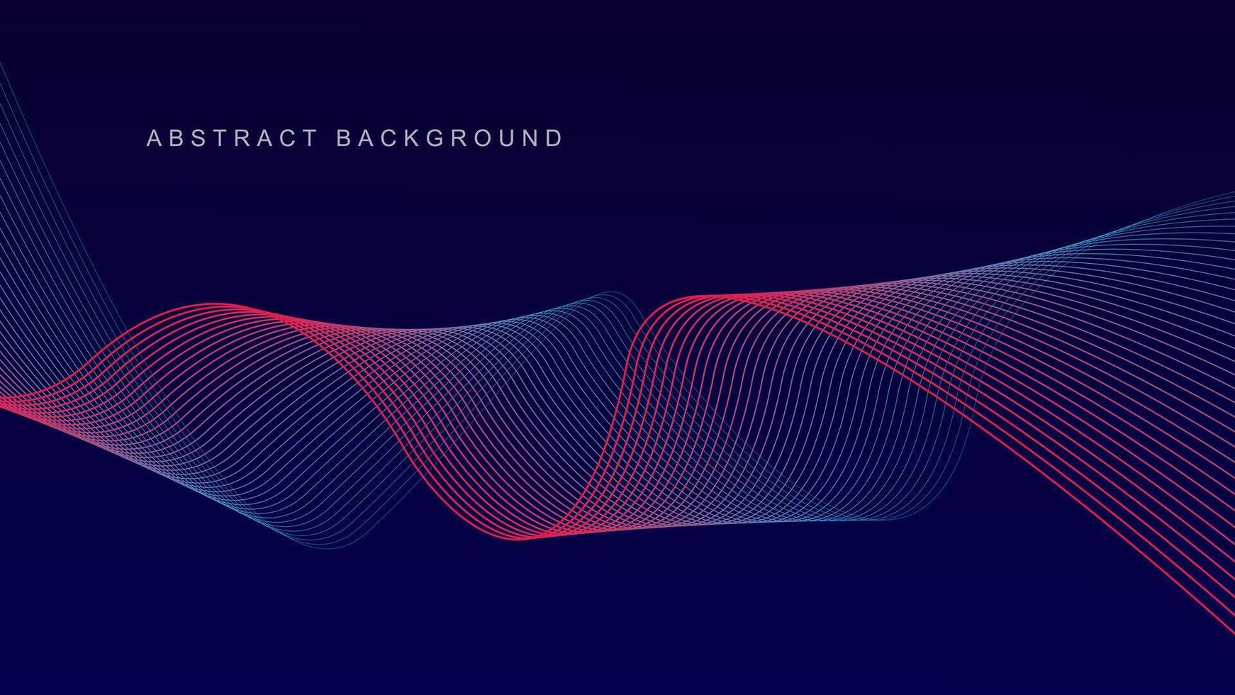 Abstract glowing wave lines on dark blue background. Dynamic wave pattern. Modern flowing wavy lines. Futuristic technology concept. Suit for banner, poster, cover, brochure, flyer, website vector