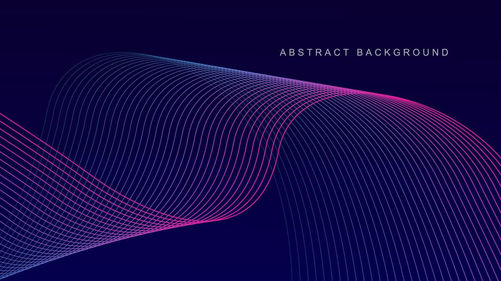 Abstract glowing wave lines on dark blue background. Dynamic wave pattern. Modern flowing wavy lines. Futuristic technology concept. Suit for banner, poster, cover, brochure, flyer, website vector