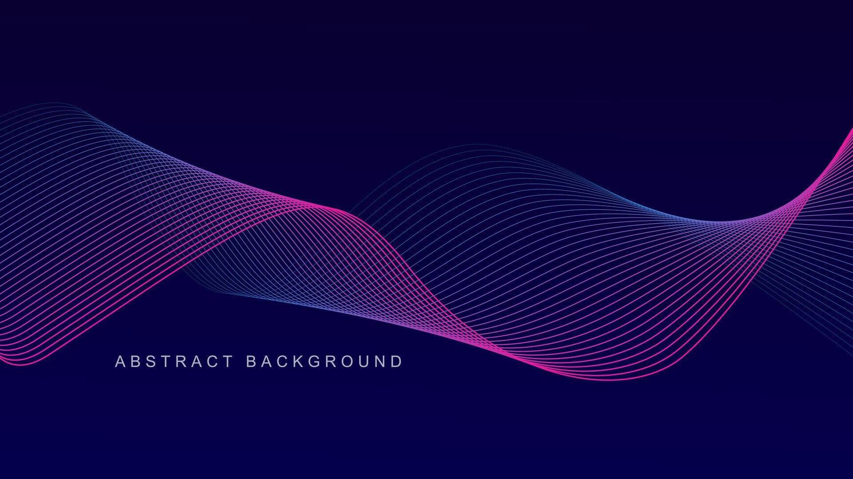 Abstract glowing wave lines on dark blue background. Dynamic wave pattern. Modern flowing wavy lines. Futuristic technology concept. Suit for banner, poster, cover, brochure, flyer, website vector