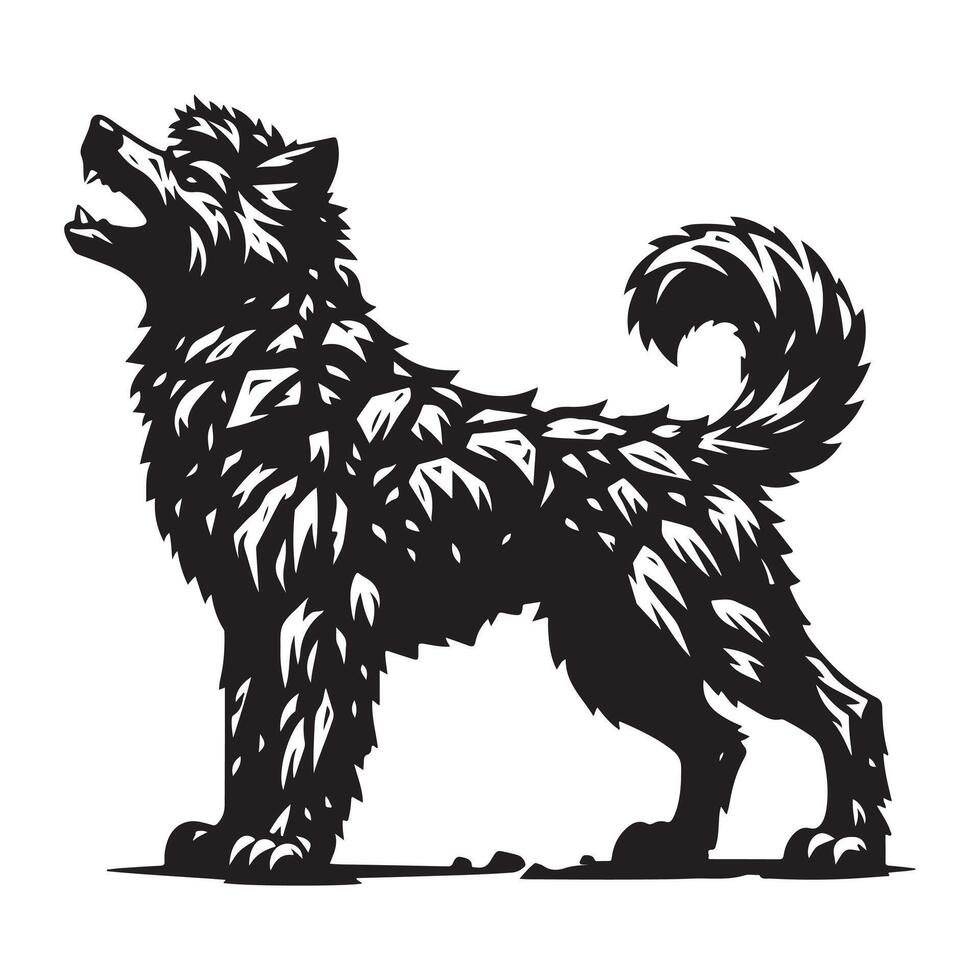 un rocoso perro, negro color silueta vector