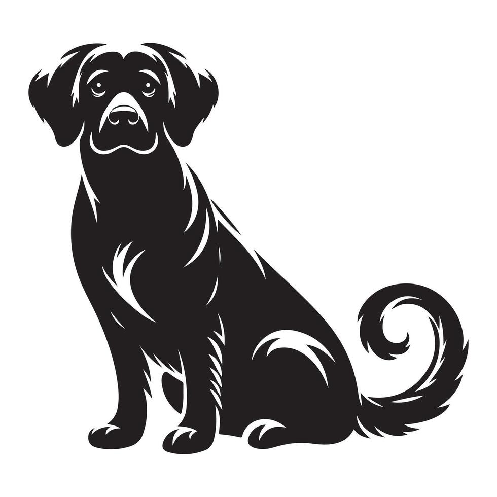 un margarita perro, negro color silueta vector