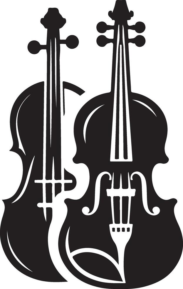 violín música instrumento icono silueta vector