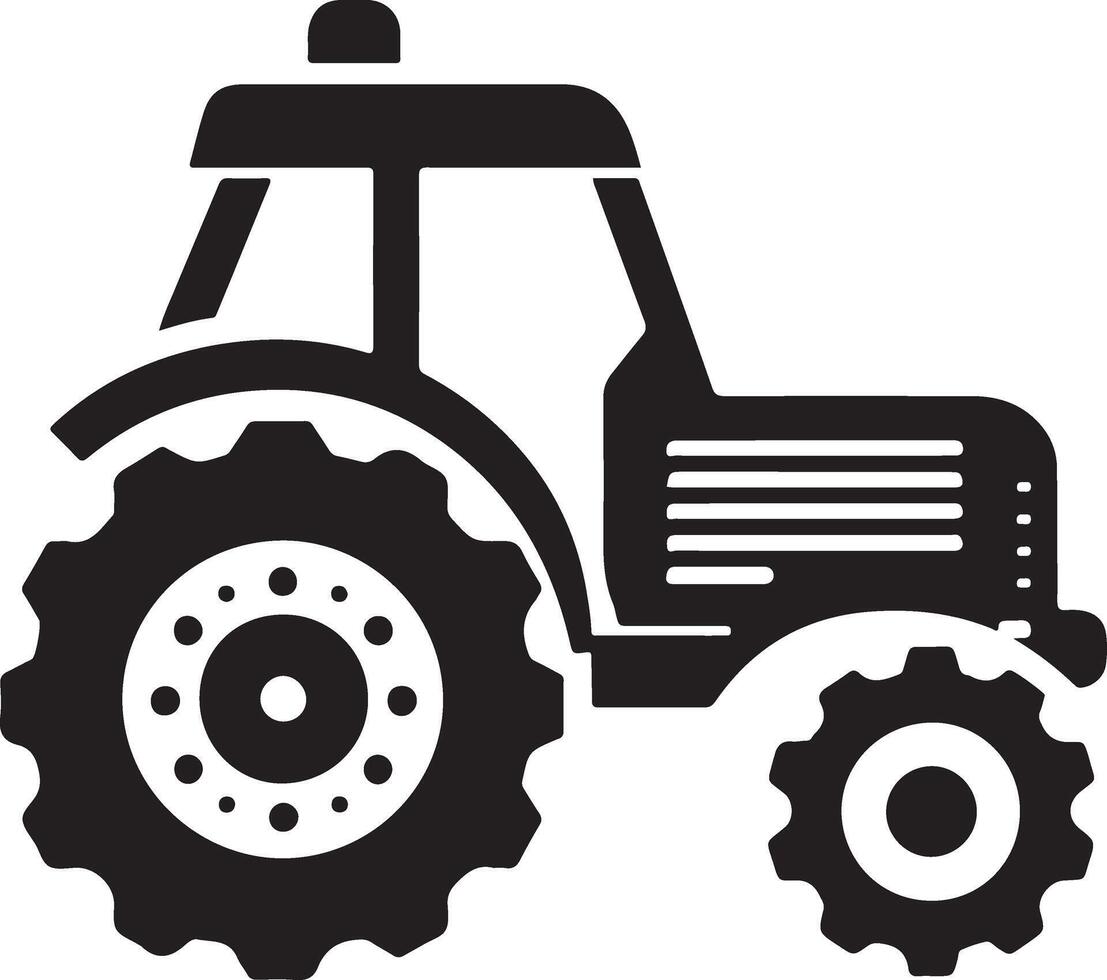 tractor icono, negro color silueta vector