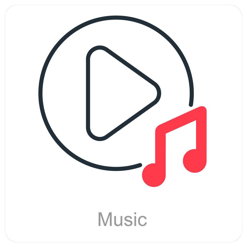 Music and media icon concept vector