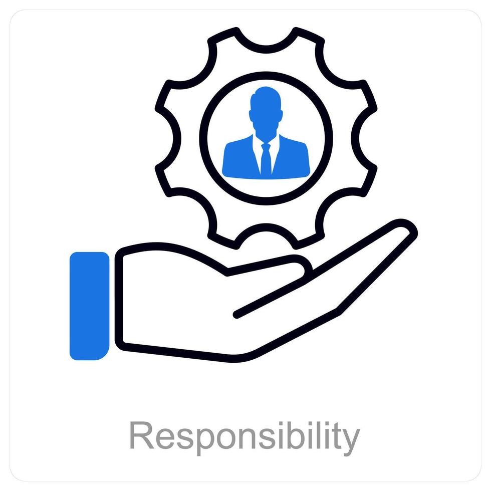 Responsibility and actionable icon concept vector