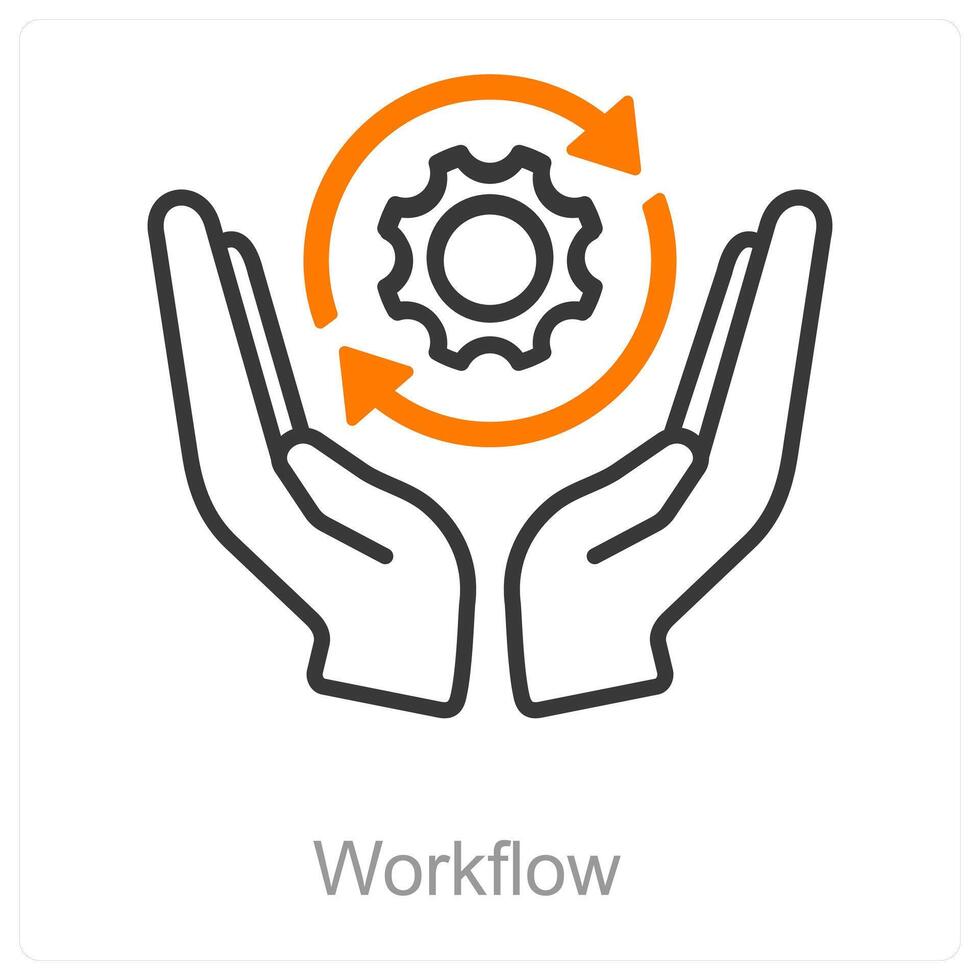 Workflow and process icon concept vector