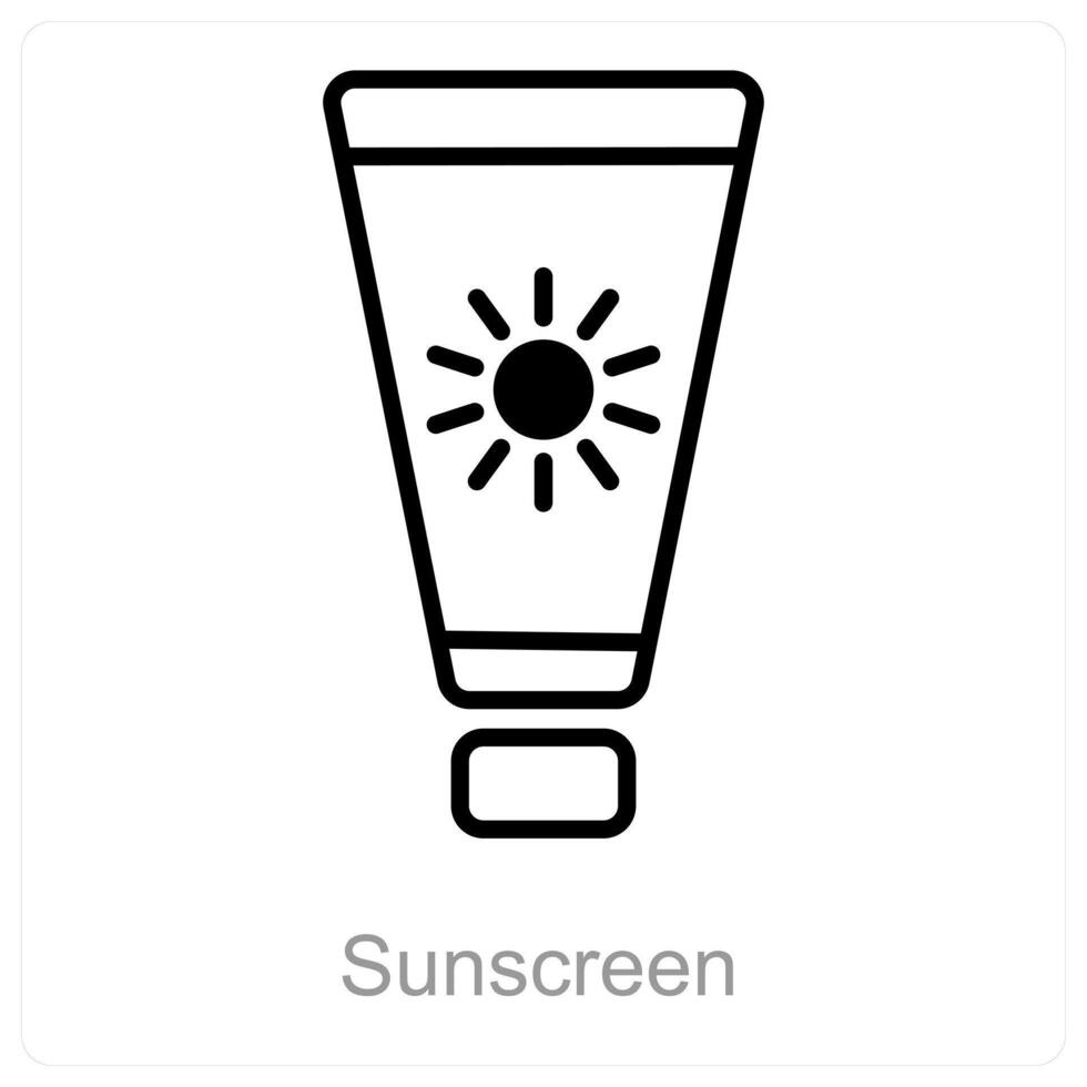Sunscreen and summer icon concept vector
