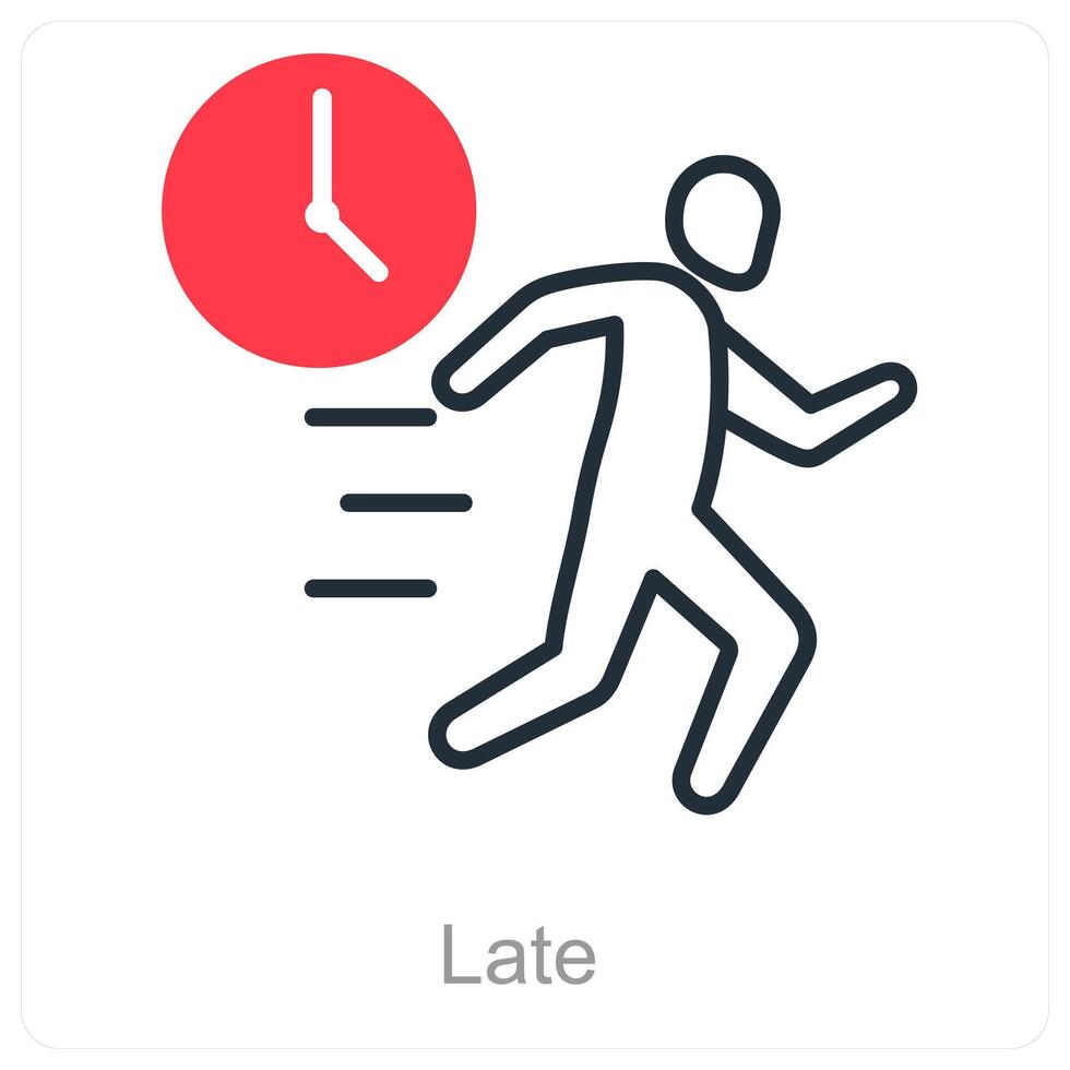 Late and deadline icon concept vector