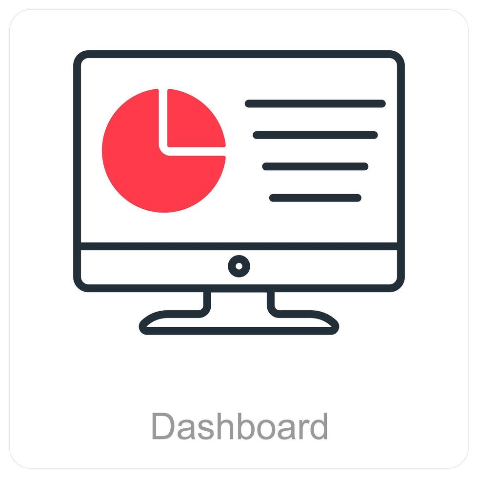 Dashboard and monitor icon concept vector