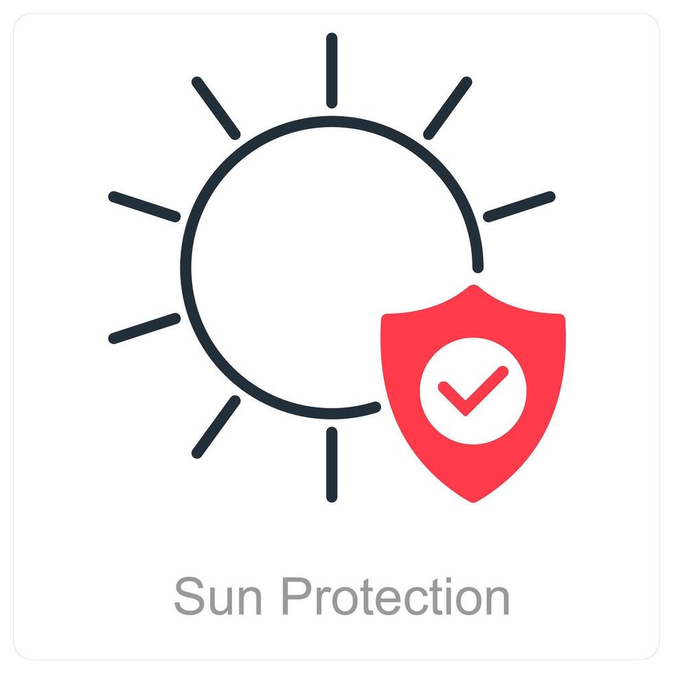 Sun Protection and heat icon concept vector