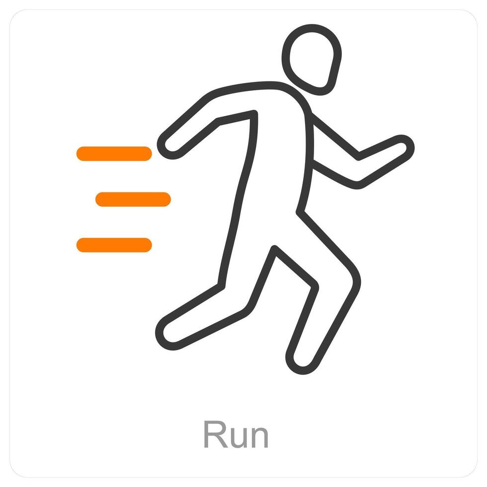 Run and escape icon concept vector