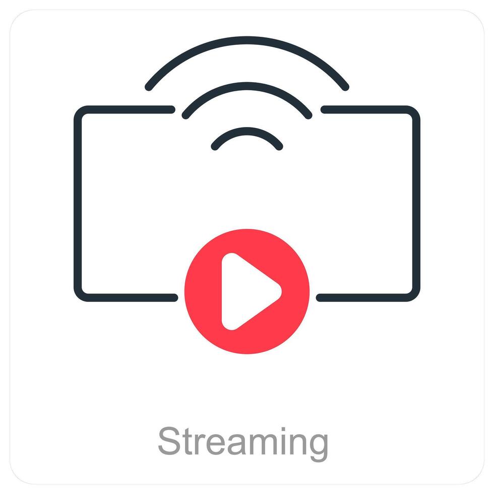 Streaming and play icon concept vector