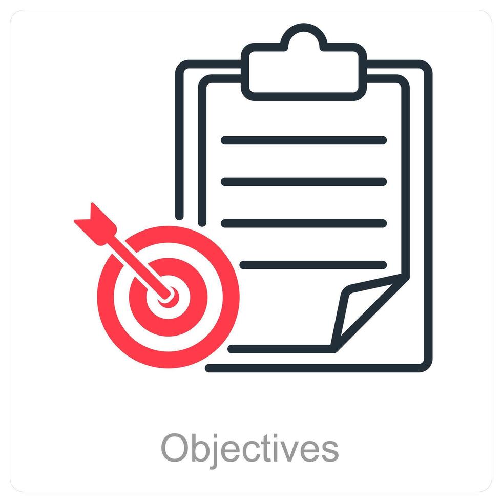 Objectives and target icon concept vector