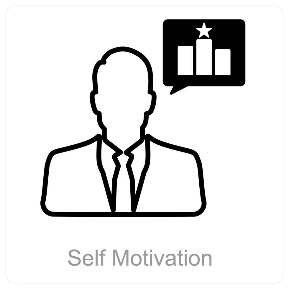 yo motivación y confianza icono concepto vector