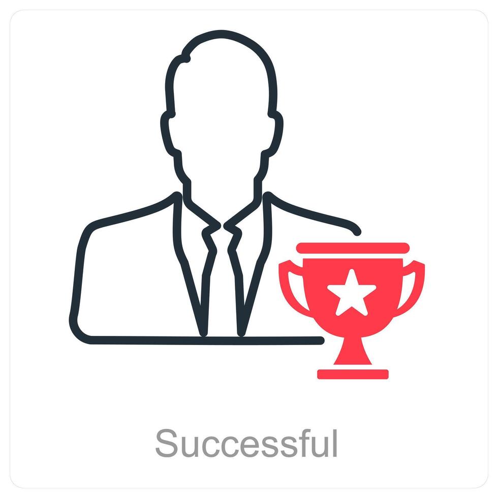 Successful and achievement icon concept vector