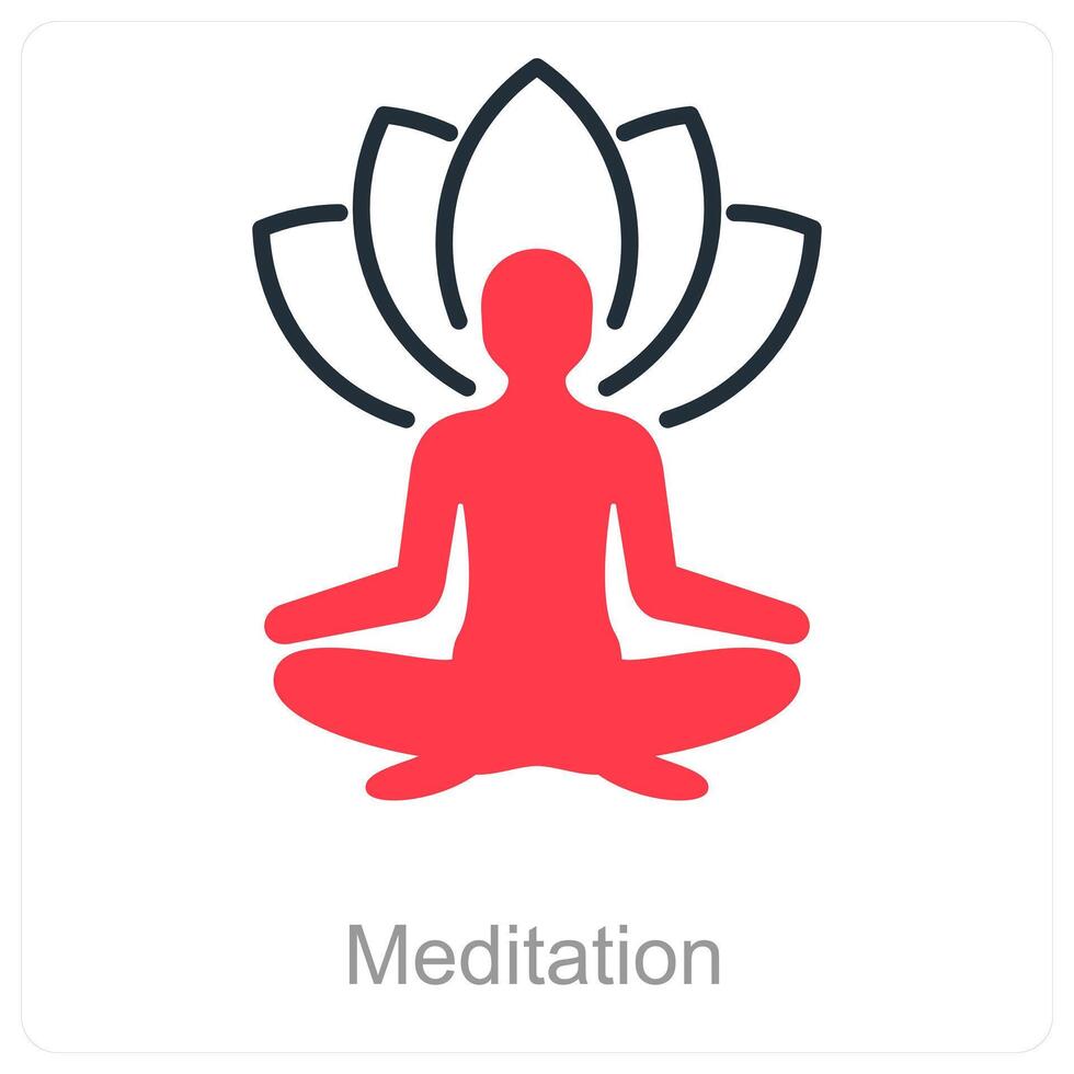 Meditation and mindfulness icon concept vector