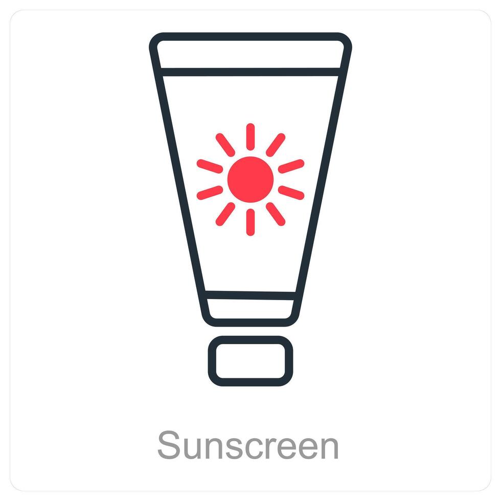 Sunscreen and summer icon concept vector