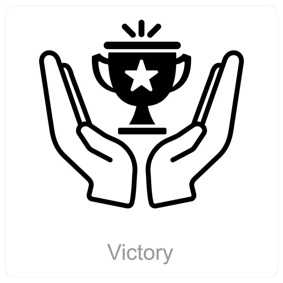 Victory and achievement icon concept vector