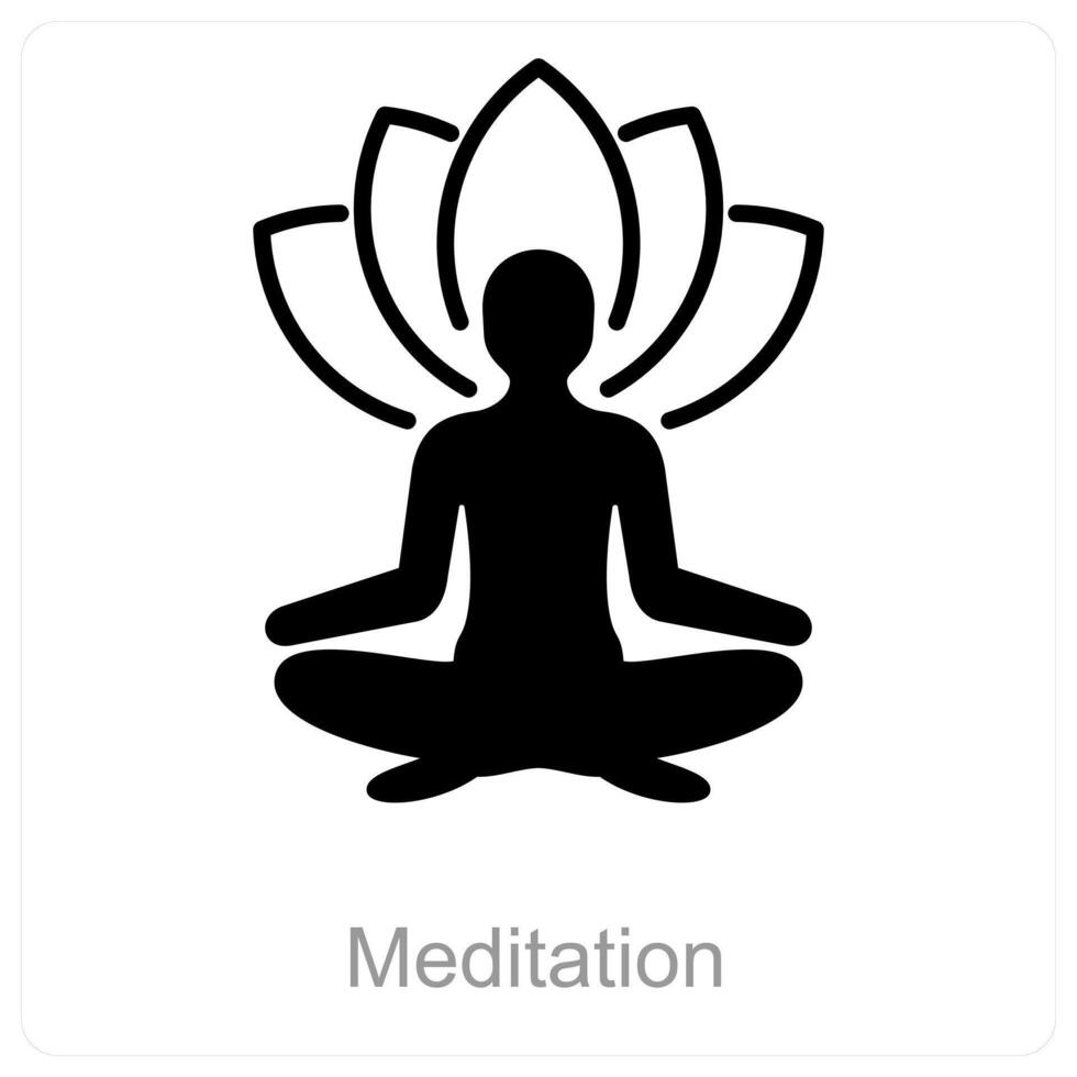 Meditation and mindfulness icon concept vector