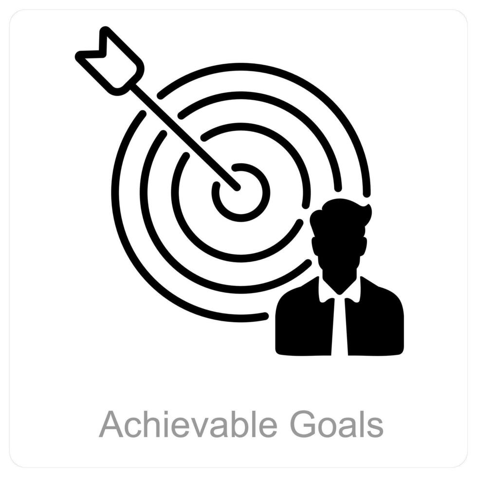 realizable metas y objetivo icono concepto vector