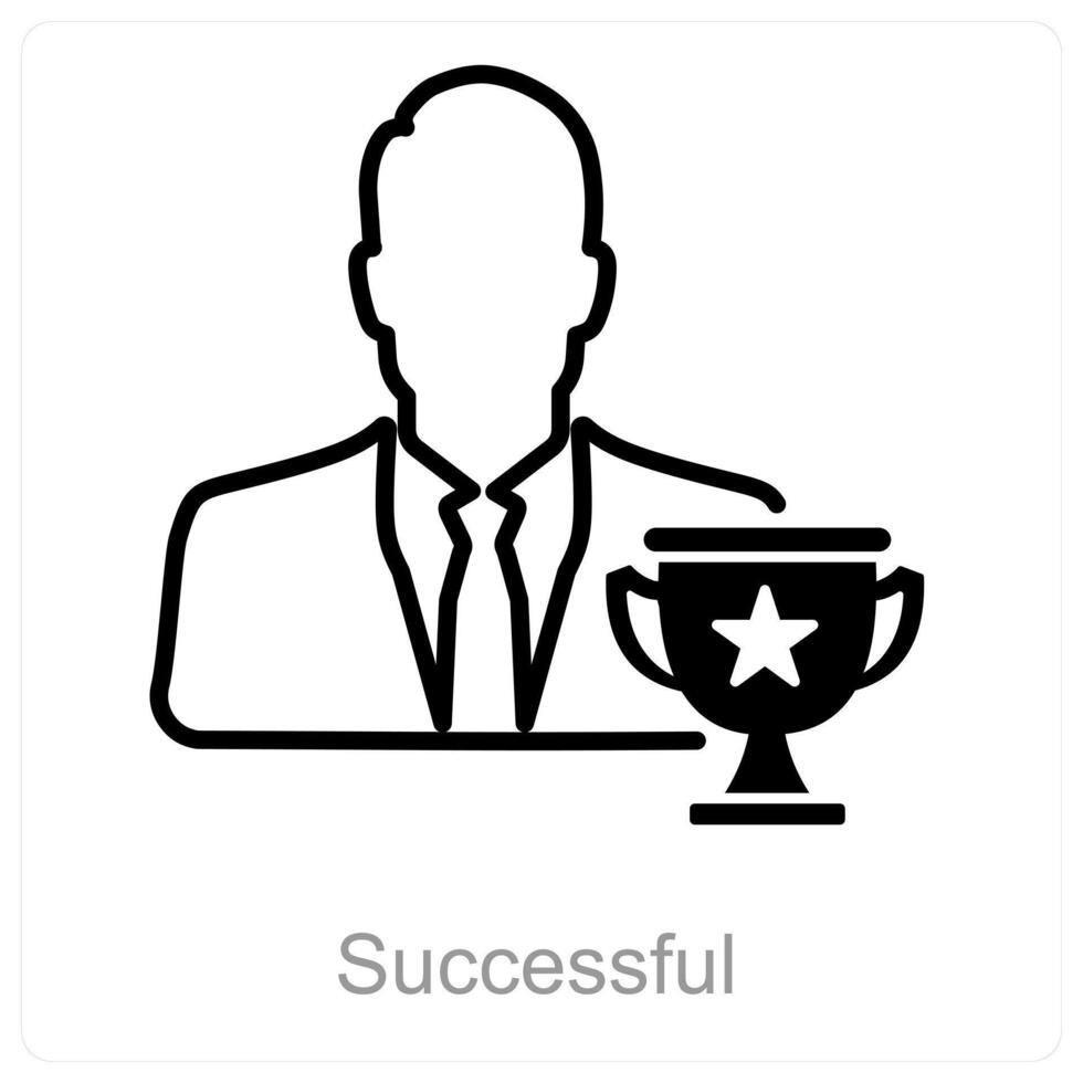 Successful and achievement icon concept vector