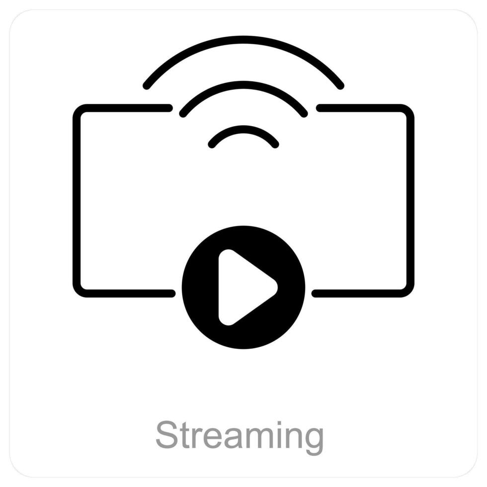 Streaming and play icon concept vector