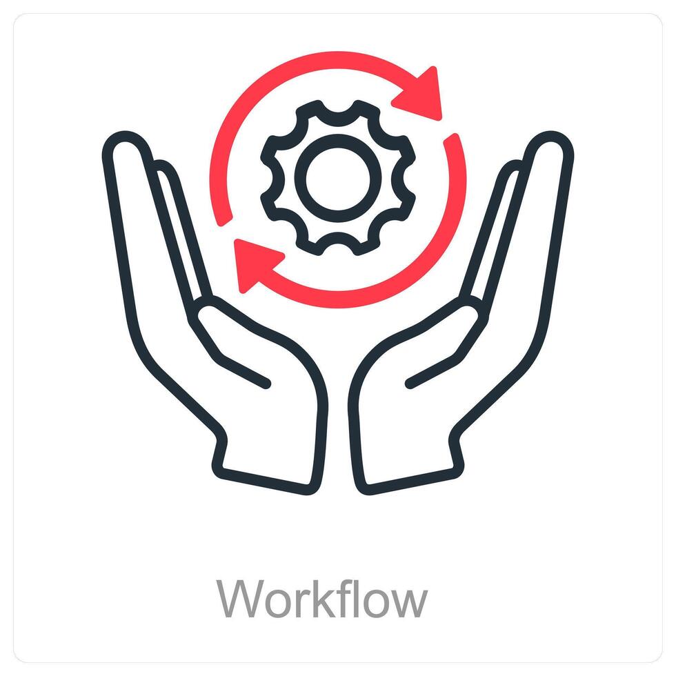 Workflow and process icon concept vector