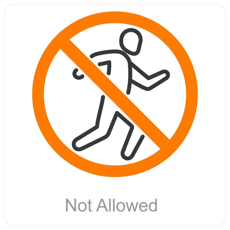 Not Allowed and stop icon concept vector