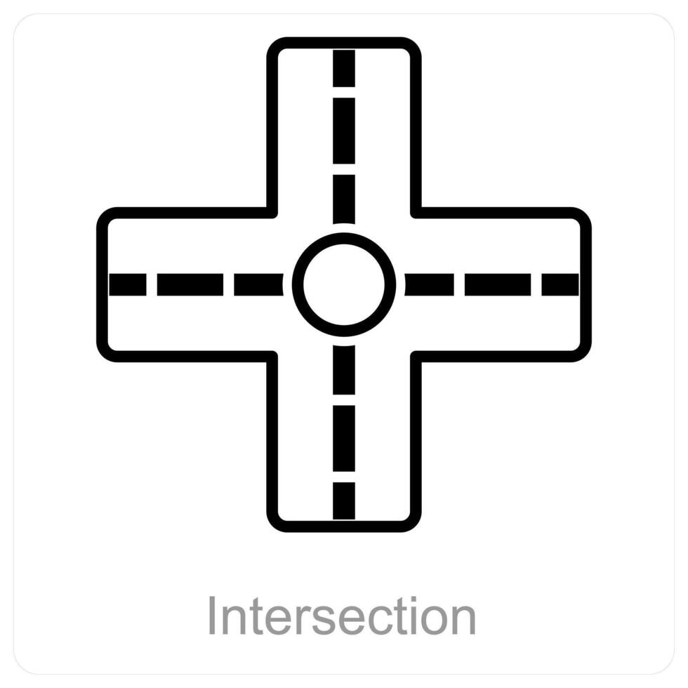 Intersection and cross icon concept vector