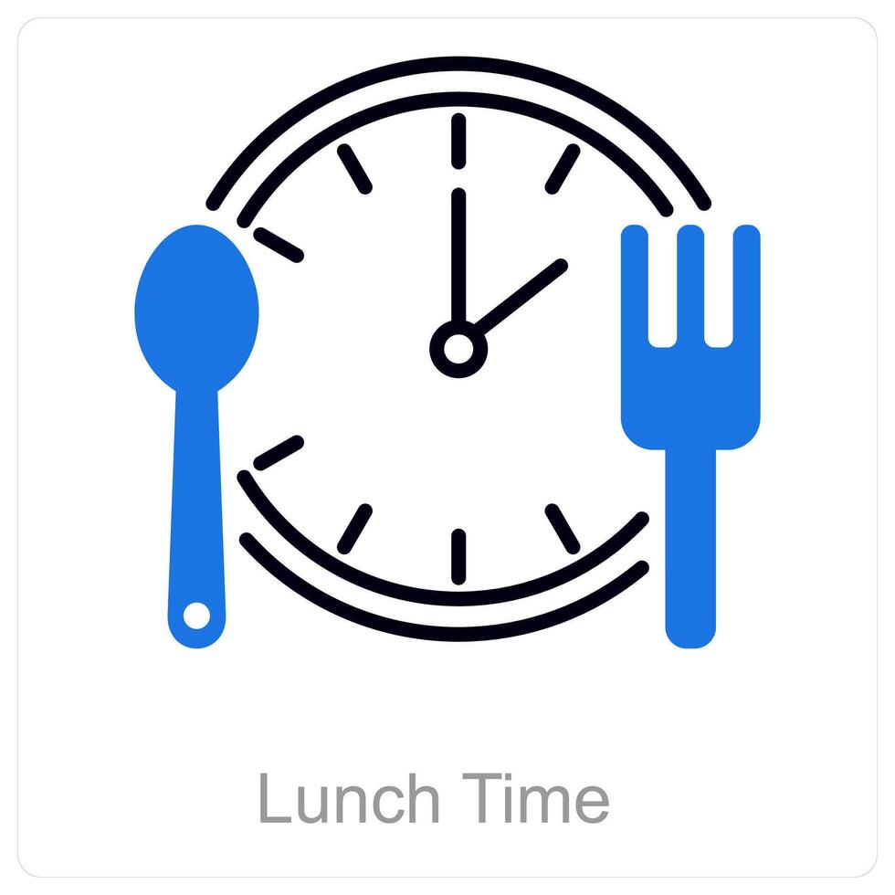 Lunch Time and lunch icon concept vector