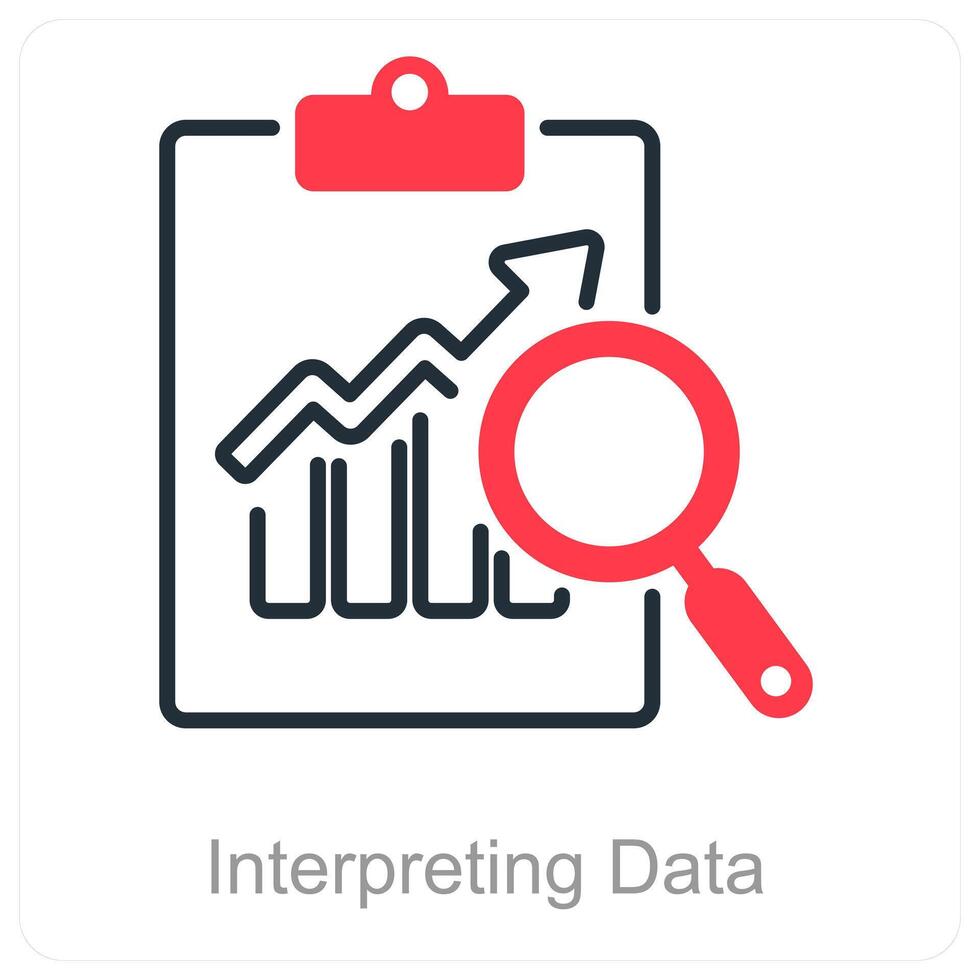 Interpreting Data and charts icon concept vector
