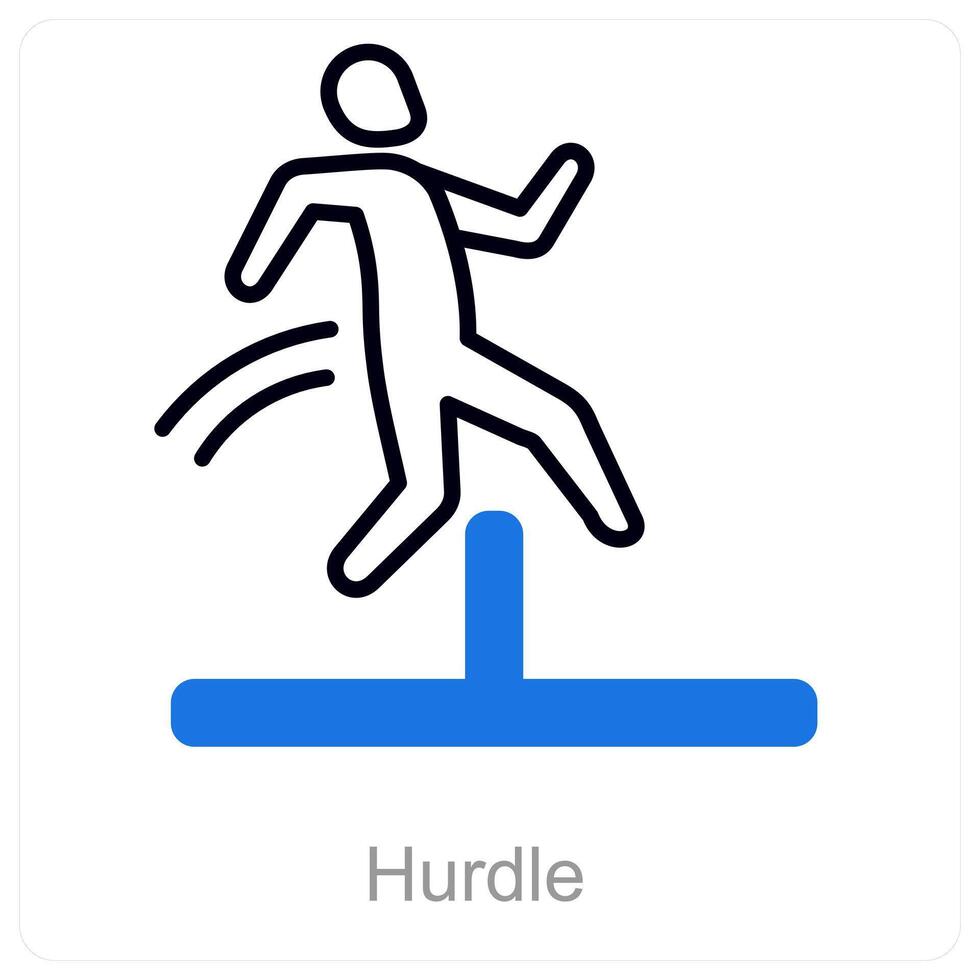 Hurdle and barrier icon concept vector