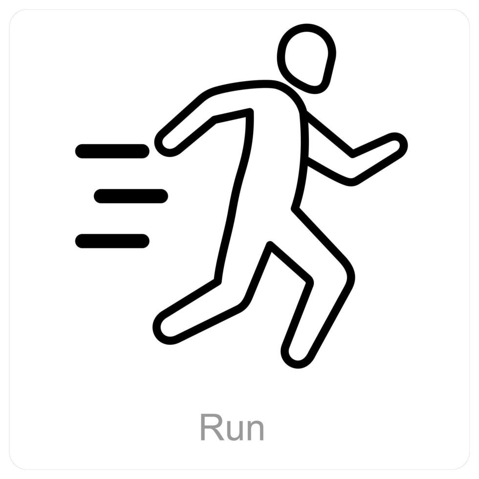 Run and escape icon concept vector