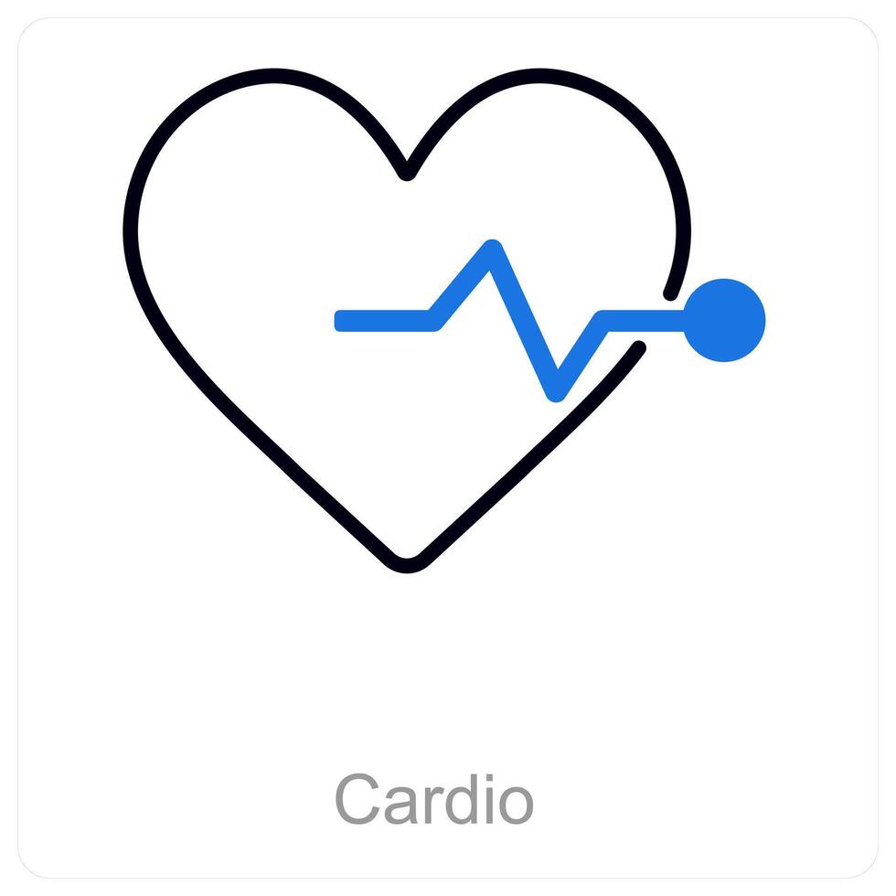 Cardio and care icon concept vector