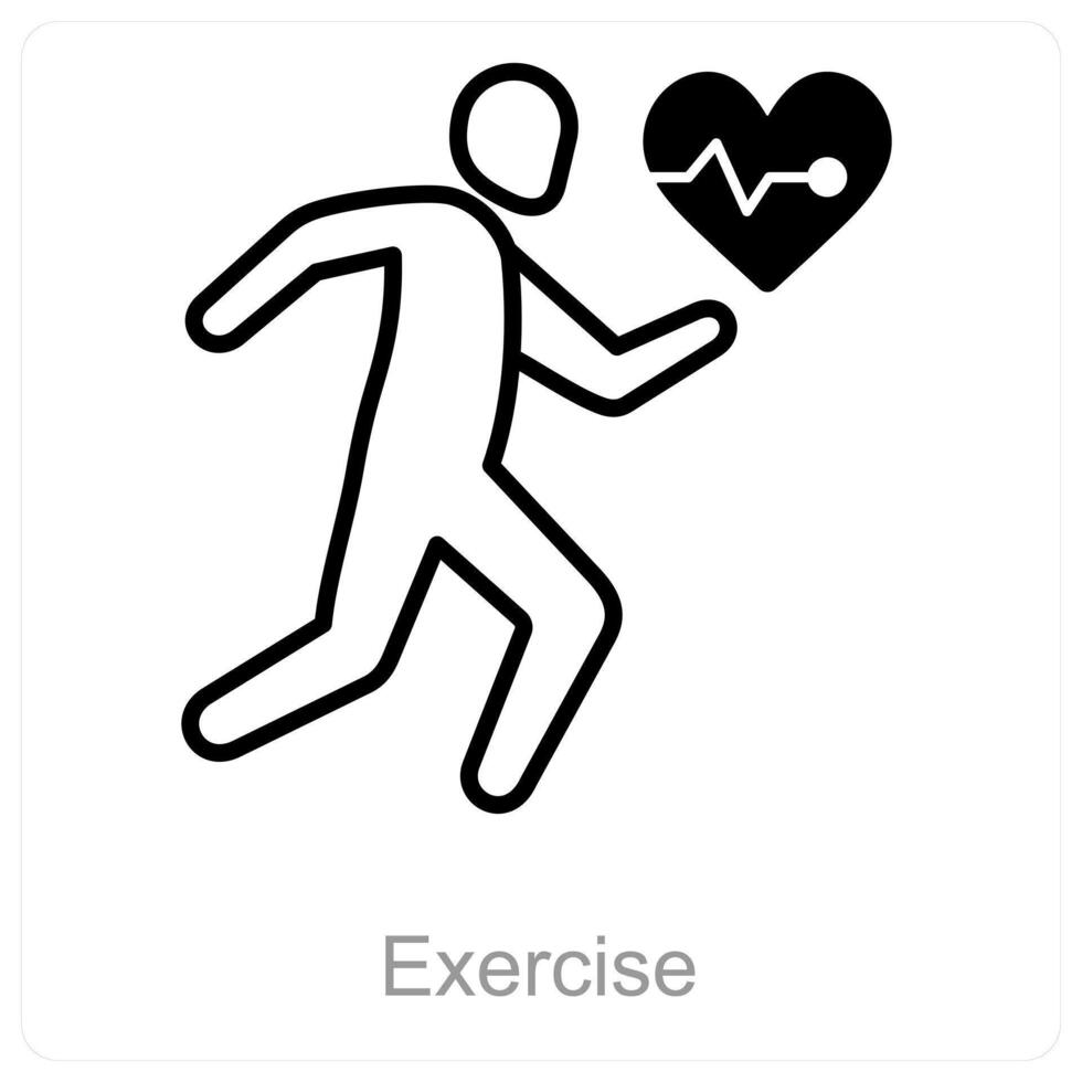 ejercicio y rutina de ejercicio icono concepto vector