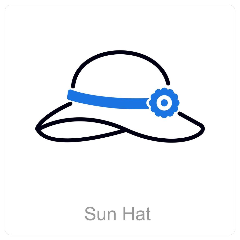 Sun Hat and summer icon concept vector