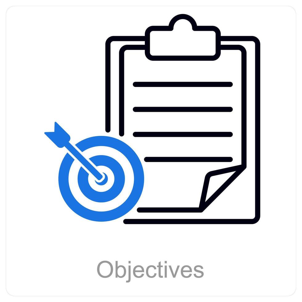 Objectives and target icon concept vector