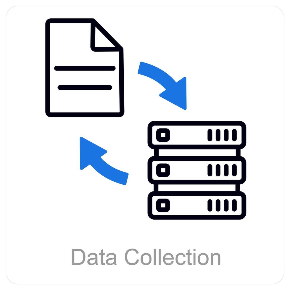 Data Collection and collect icon concept vector