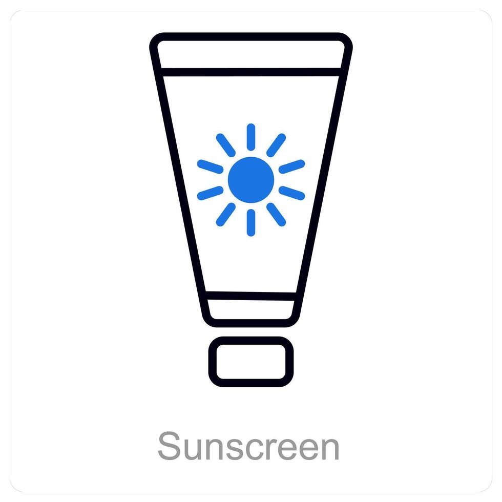 Sunscreen and summer icon concept vector