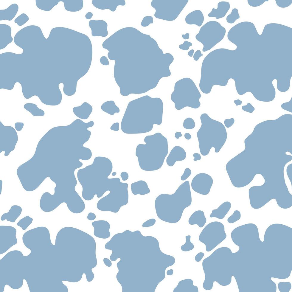 Blue cow print pattern animal. Cow skin abstract for printing, cutting, and crafts Ideal for mugs, stickers, stencils, web, cover. wall stickers, home decorate and more. vector
