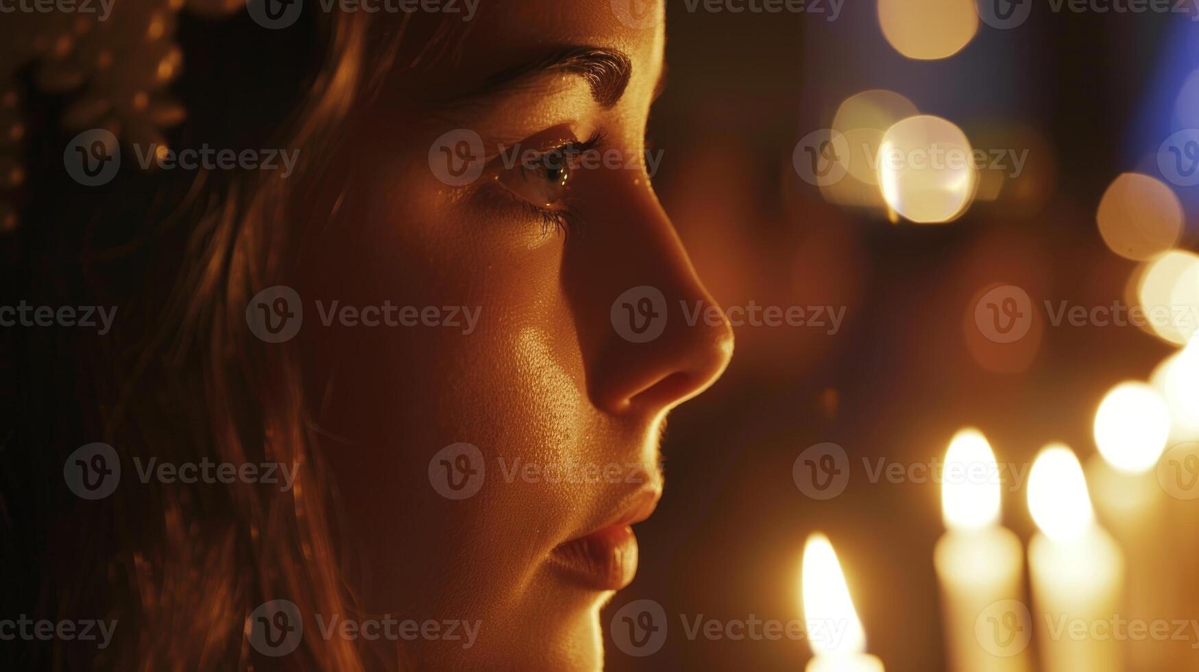 The flickering light of the candles cast mesmerizing shadows on the faces of the participants creating a calming and enchanting atmosphere. 2d flat cartoon photo