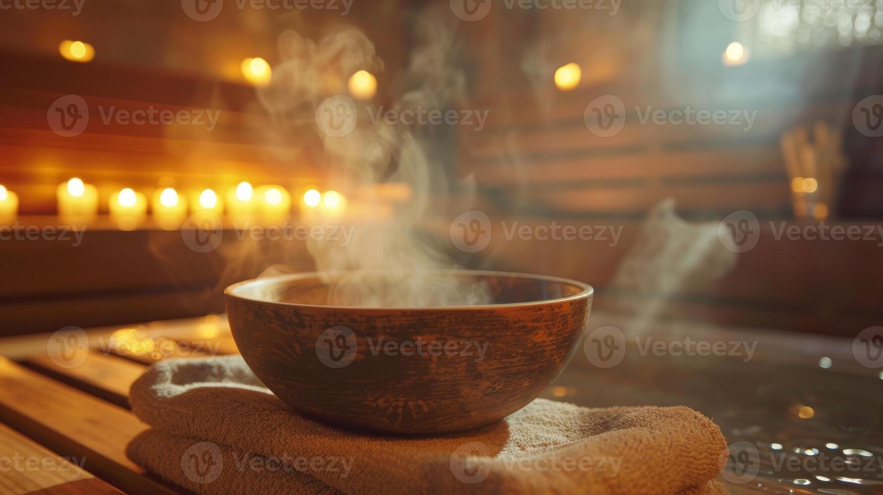 Aromatherapy scents filling the air as guests enjoy a purifying and healing sauna session in the luxurious spa. photo