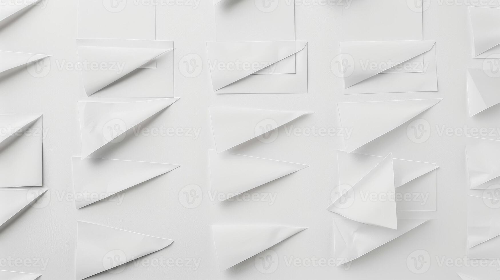 Blank mockup of a collection of blank pennants each featuring a different inspirational quote and displayed on a plain white background. photo