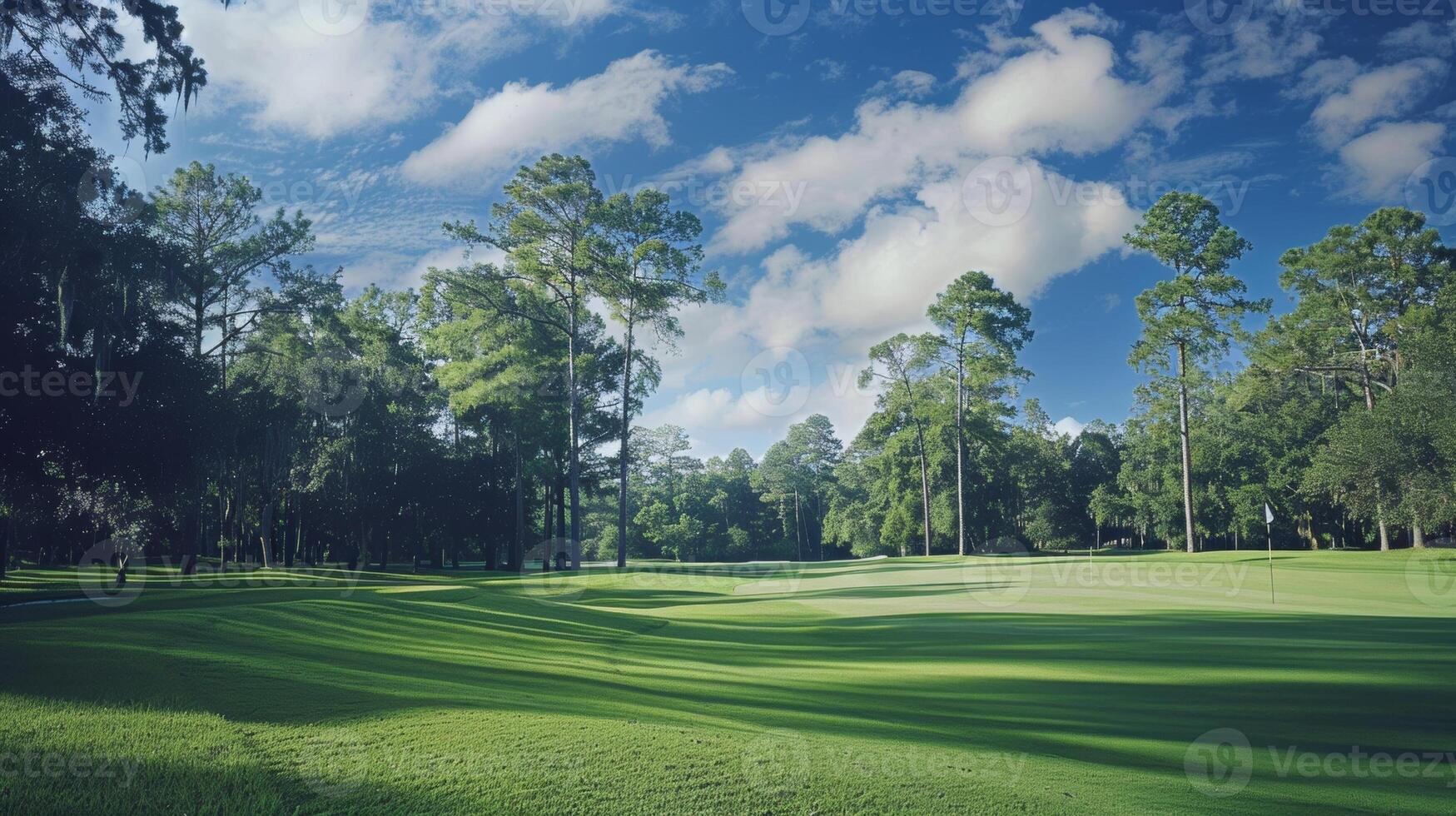 A private golf course on the grounds of an upscale sports club provides a picturesque backdrop for an afternoon of tee time photo
