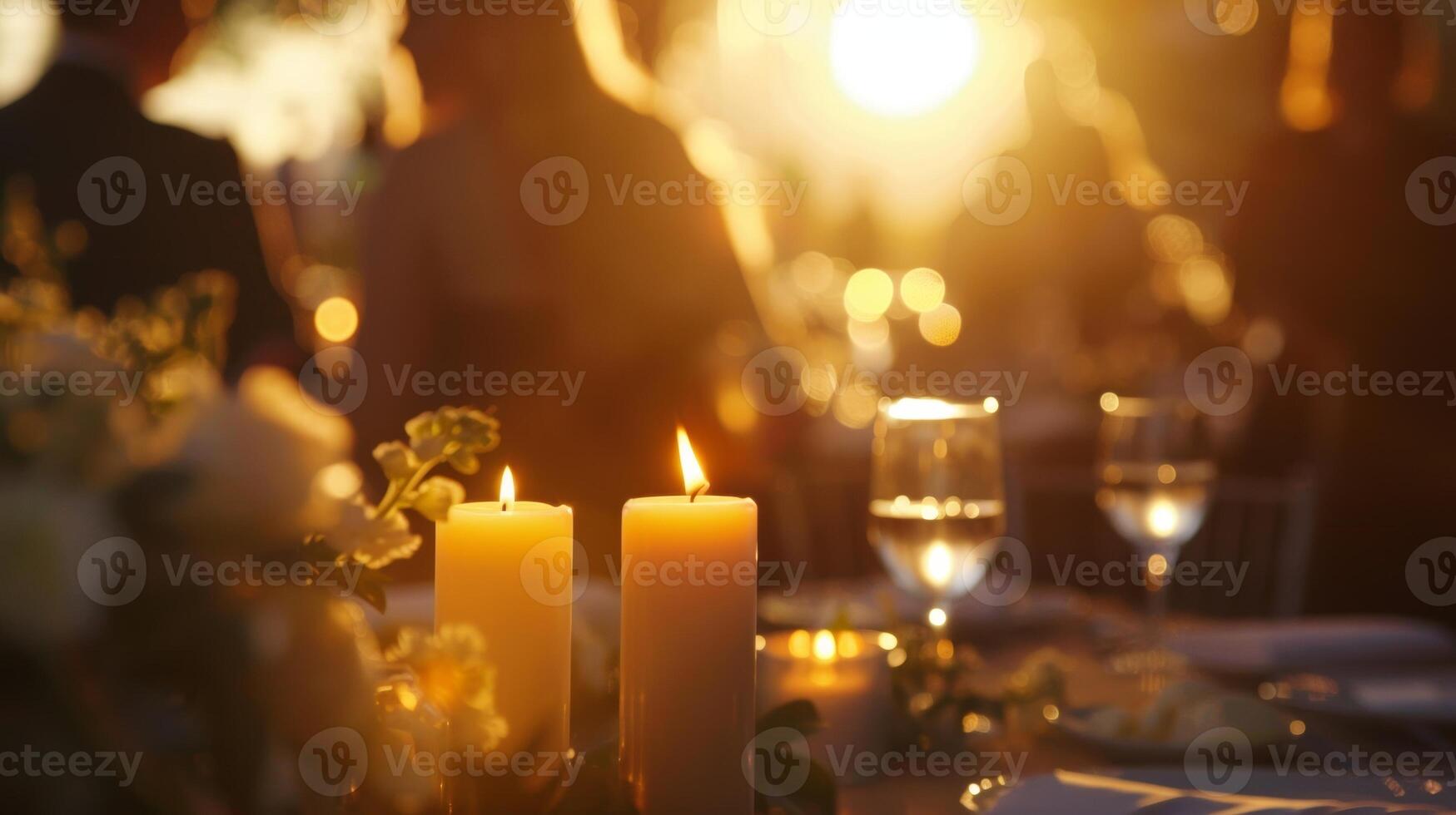 Soft golden light from the candles casting playful shadows on the faces of the attendees creating a warm and intimate atmosphere. 2d flat cartoon photo