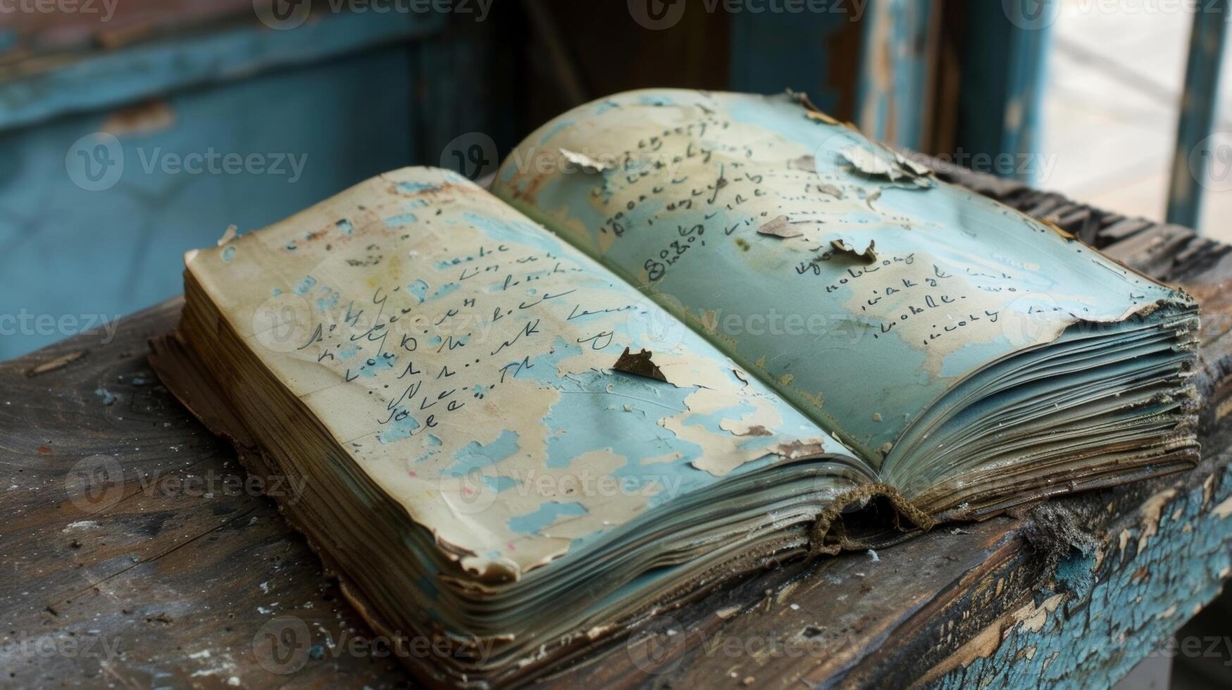 A worn but wellloved reading journal filled with notes and thoughts from previous literary escapes in the nook photo